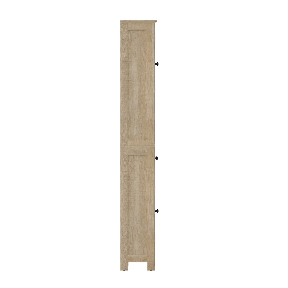 Farmhouse Tall Linen Tower Storage Cabinet, Brown. Picture 9