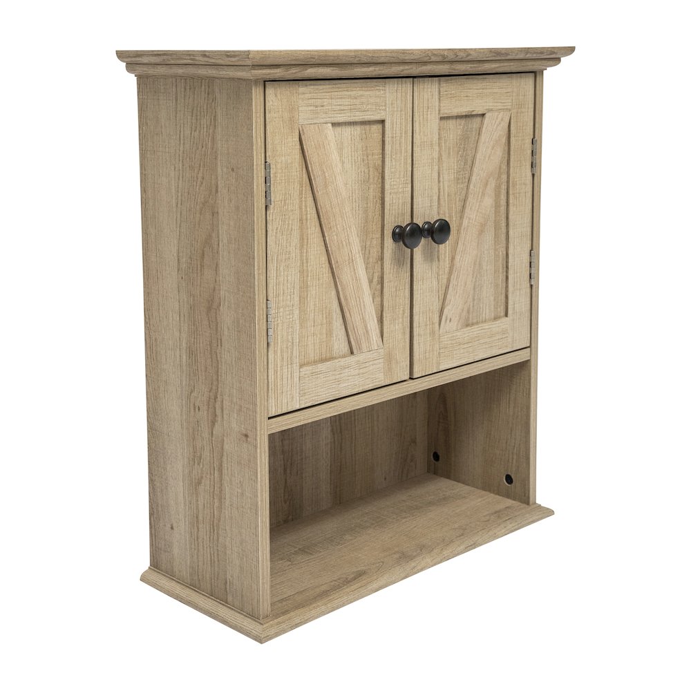 Farmhouse Wall Mounted Bathroom Medicine Cabinet, Brown. Picture 1