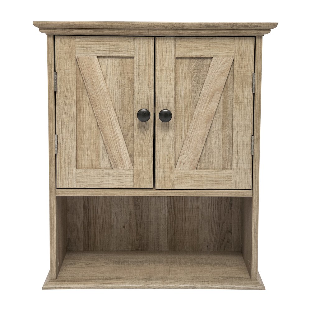 Farmhouse Wall Mounted Bathroom Medicine Cabinet, Brown. Picture 10