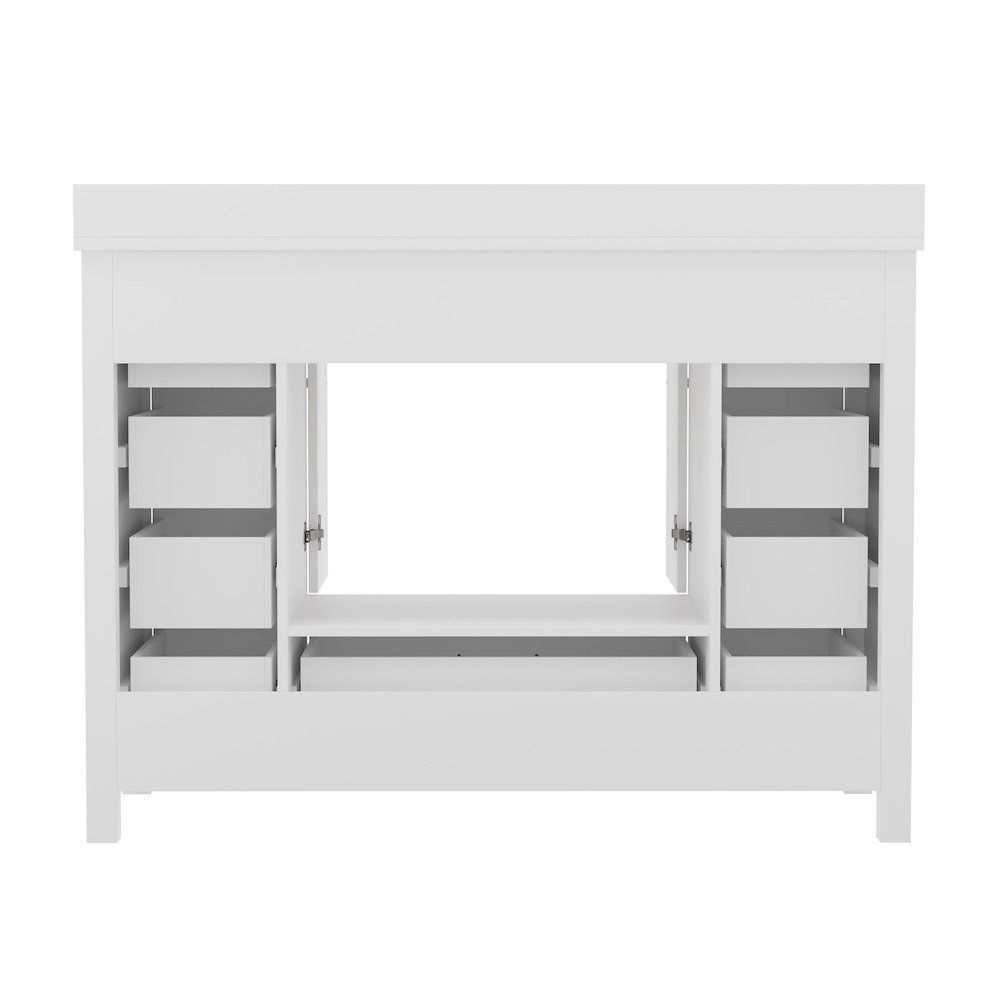 48 Inch Bathroom Vanity with Sink, Storage Cabinet with Soft Close Doors, White. Picture 8