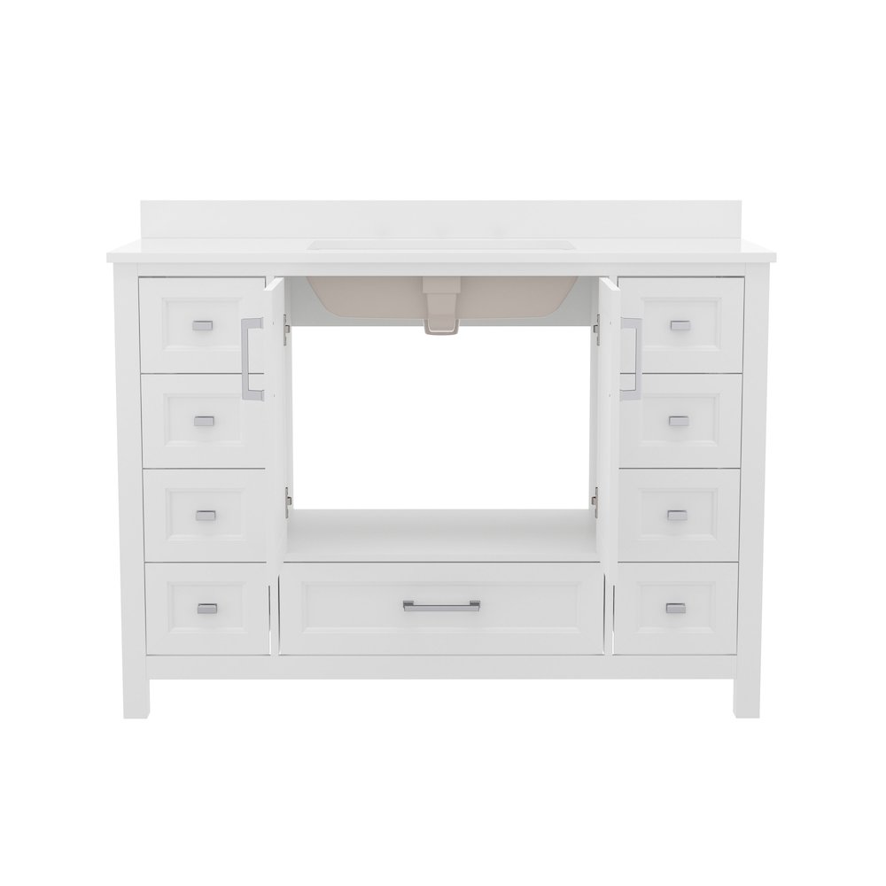 48 Inch Bathroom Vanity with Sink, Storage Cabinet with Soft Close Doors, White. Picture 9