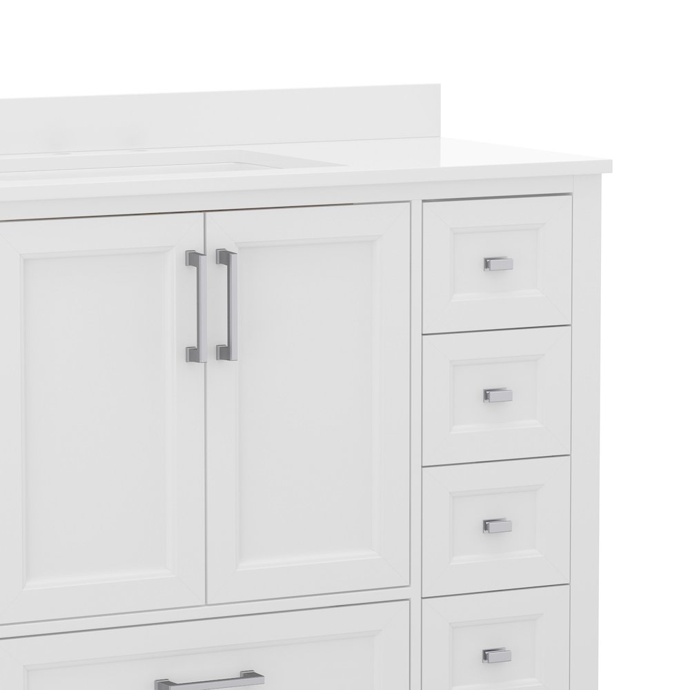 48 Inch Bathroom Vanity with Sink, Storage Cabinet with Soft Close Doors, White. Picture 12