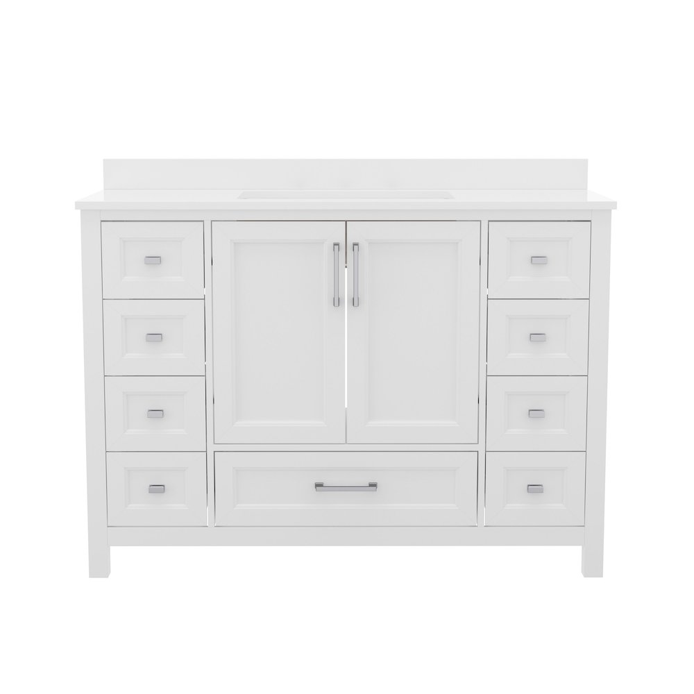 48 Inch Bathroom Vanity with Sink, Storage Cabinet with Soft Close Doors, White. Picture 11
