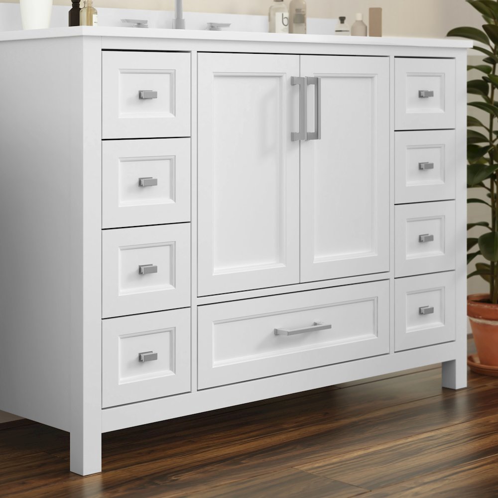 48 Inch Bathroom Vanity with Sink, Storage Cabinet with Soft Close Doors, White. Picture 7