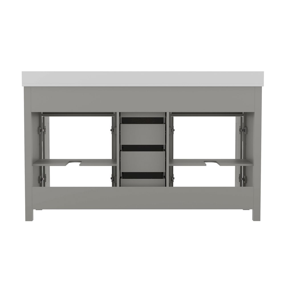 60 Inch Bathroom Double Vanity with 2 Sinks, 2 Storage Cabinets. Picture 8