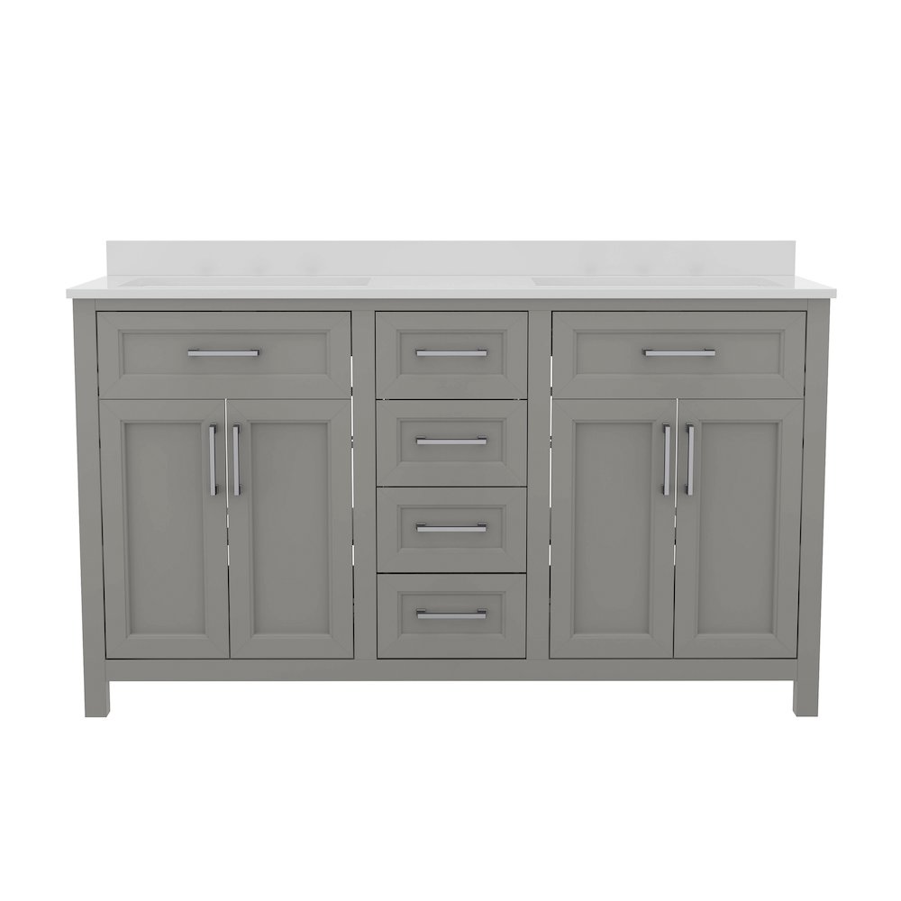 60 Inch Bathroom Double Vanity with 2 Sinks, 2 Storage Cabinets. Picture 11