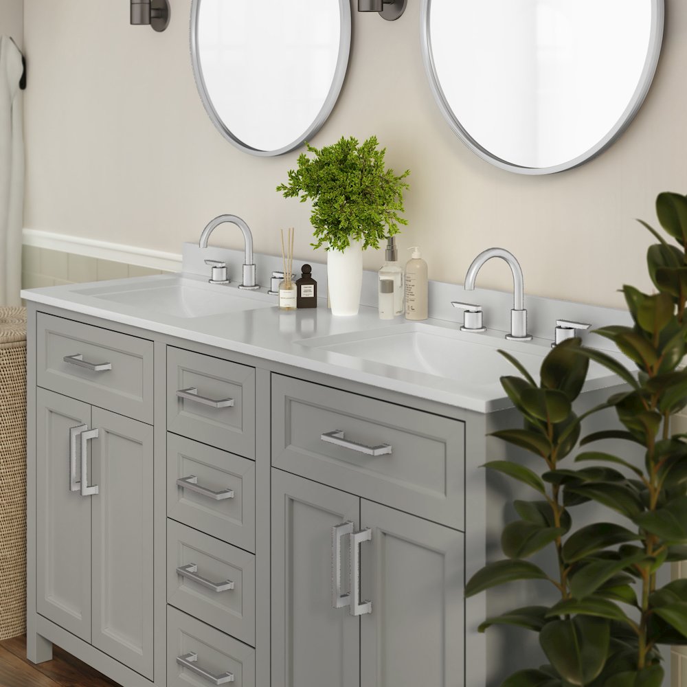 60 Inch Bathroom Double Vanity with 2 Sinks, 2 Storage Cabinets. Picture 6