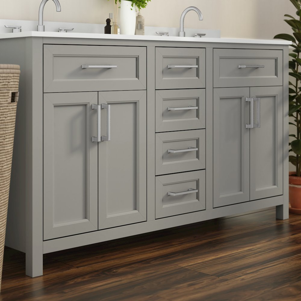 60 Inch Bathroom Double Vanity with 2 Sinks, 2 Storage Cabinets. Picture 7