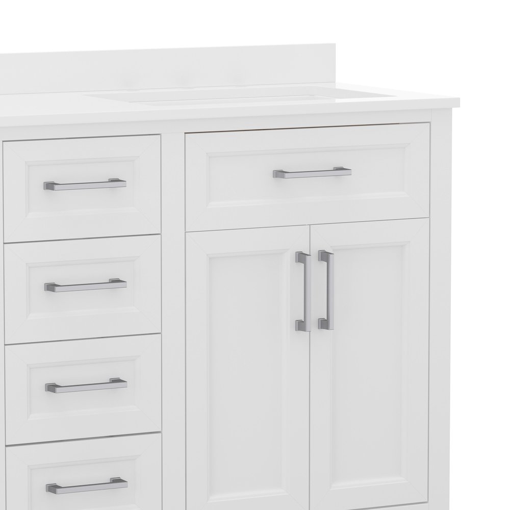 60 Inch Bathroom Double Vanity with 2 Sinks, 2 Storage Cabinets, White. Picture 12
