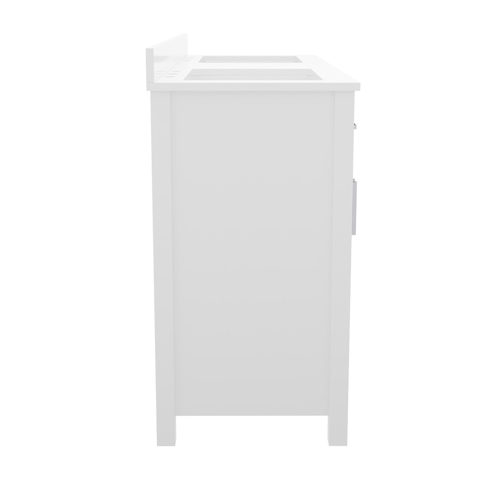 60 Inch Bathroom Double Vanity with 2 Sinks, 2 Storage Cabinets, White. Picture 10