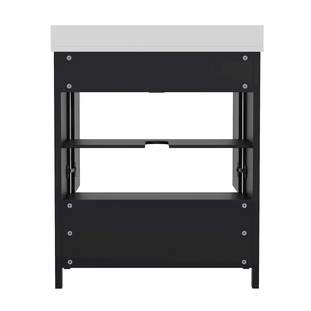 30in Bathroom Vanity with Sink, Storage Cabinet with Soft Close Doors, Black. Picture 8