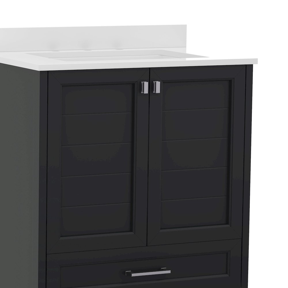 30in Bathroom Vanity with Sink, Storage Cabinet with Soft Close Doors, Black. Picture 12