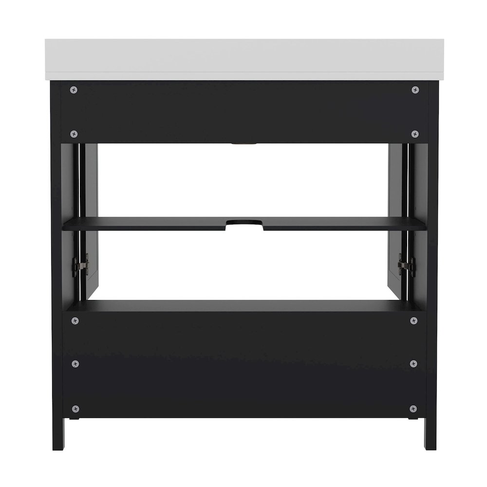 36in Bathroom Vanity with Sink, Storage Cabinet with Soft Close Doors, Black. Picture 8