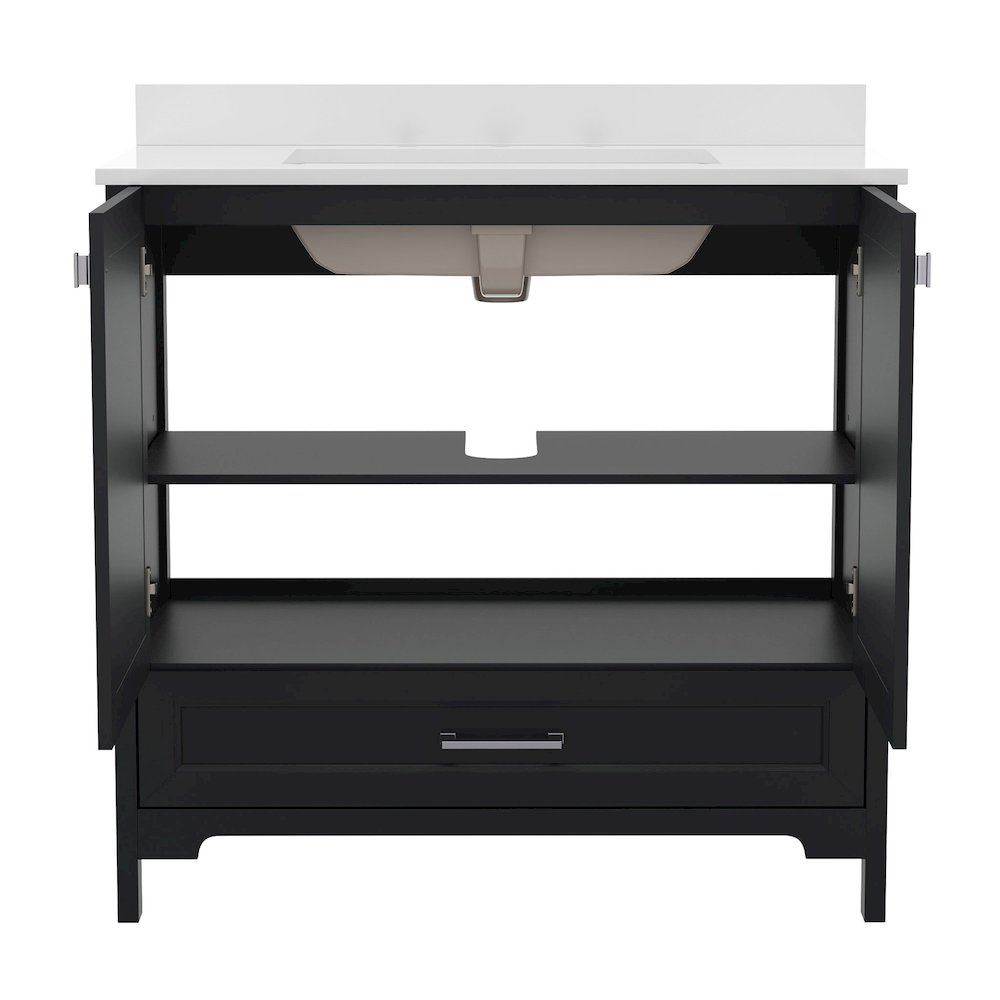 36in Bathroom Vanity with Sink, Storage Cabinet with Soft Close Doors, Black. Picture 9