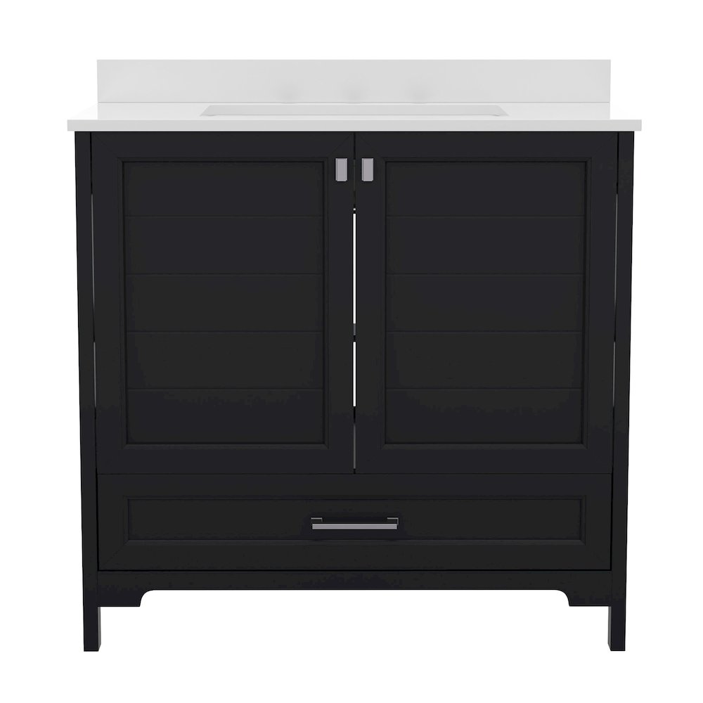 36in Bathroom Vanity with Sink, Storage Cabinet with Soft Close Doors, Black. Picture 11