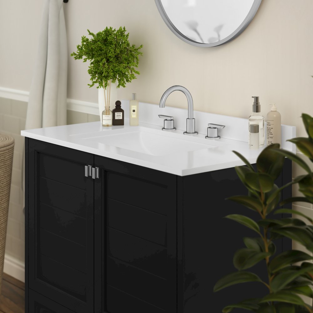 36in Bathroom Vanity with Sink, Storage Cabinet with Soft Close Doors, Black. Picture 6