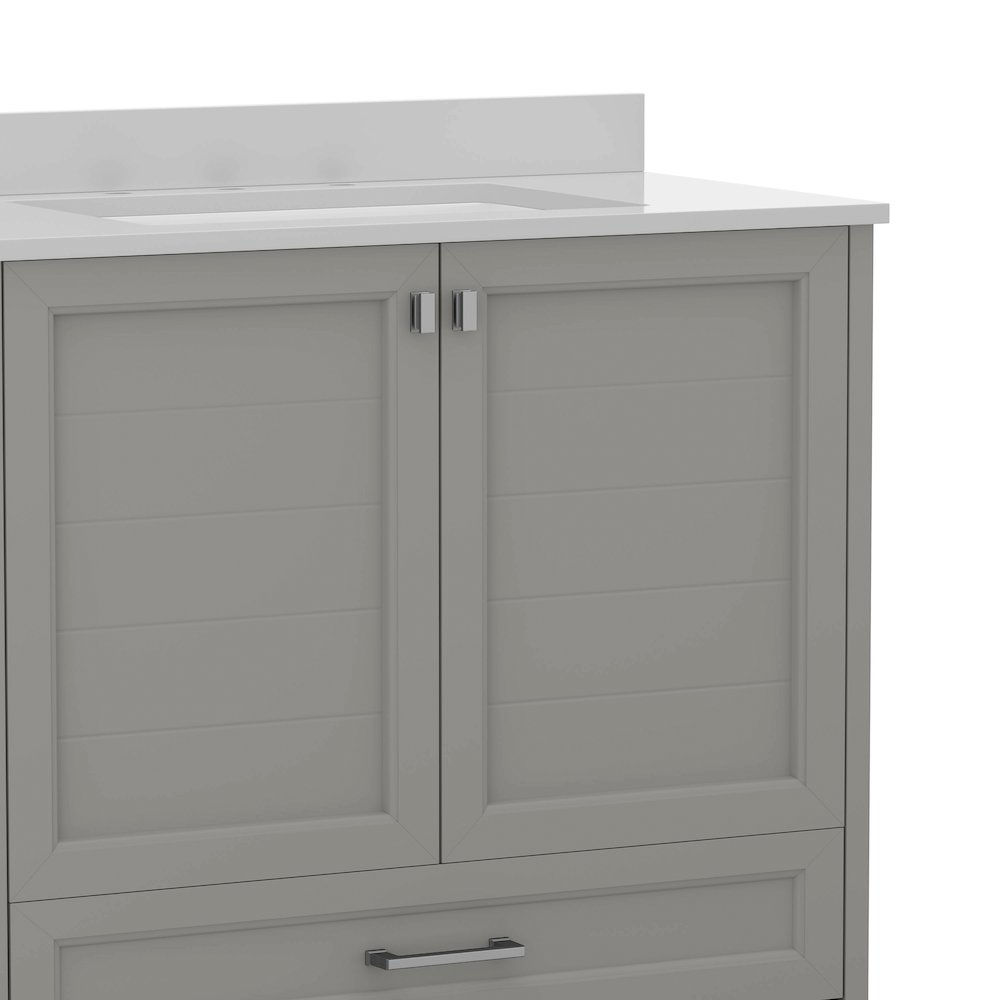 36in Bathroom Vanity with Sink, Storage Cabinet with Soft Close Doors, Gray. Picture 12
