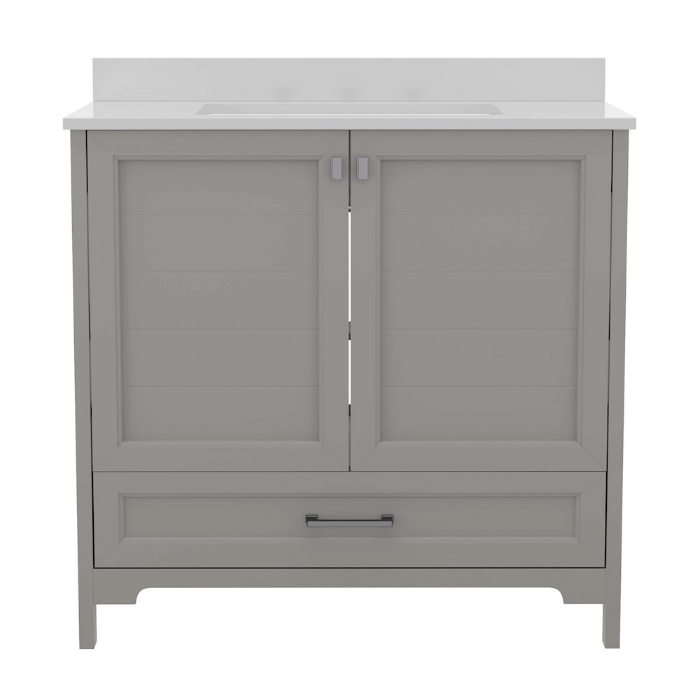 36in Bathroom Vanity with Sink, Storage Cabinet with Soft Close Doors, Gray. Picture 11
