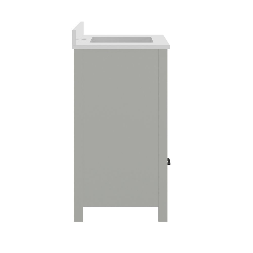 Haven 36" Bathroom Vanity with Sink, Storage Cabinet with Black Hardware, Gray. Picture 10
