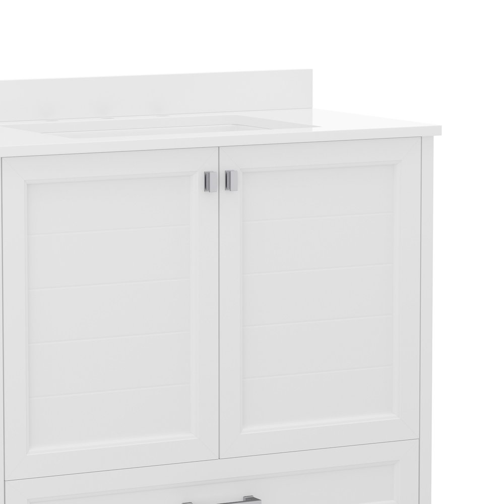 36in Bathroom Vanity with Sink, Storage Cabinet with Soft Close Doors, White. Picture 12