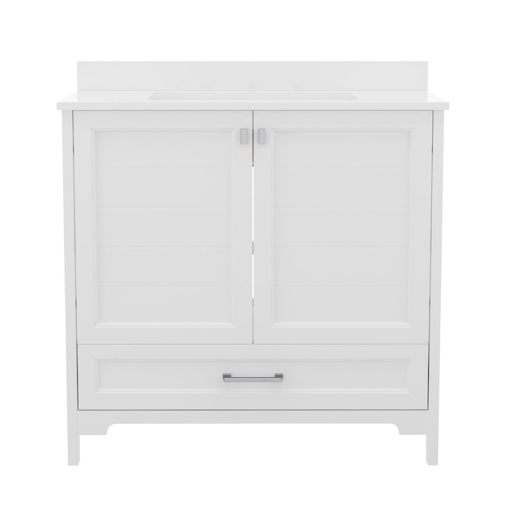 36in Bathroom Vanity with Sink, Storage Cabinet with Soft Close Doors, White. Picture 11