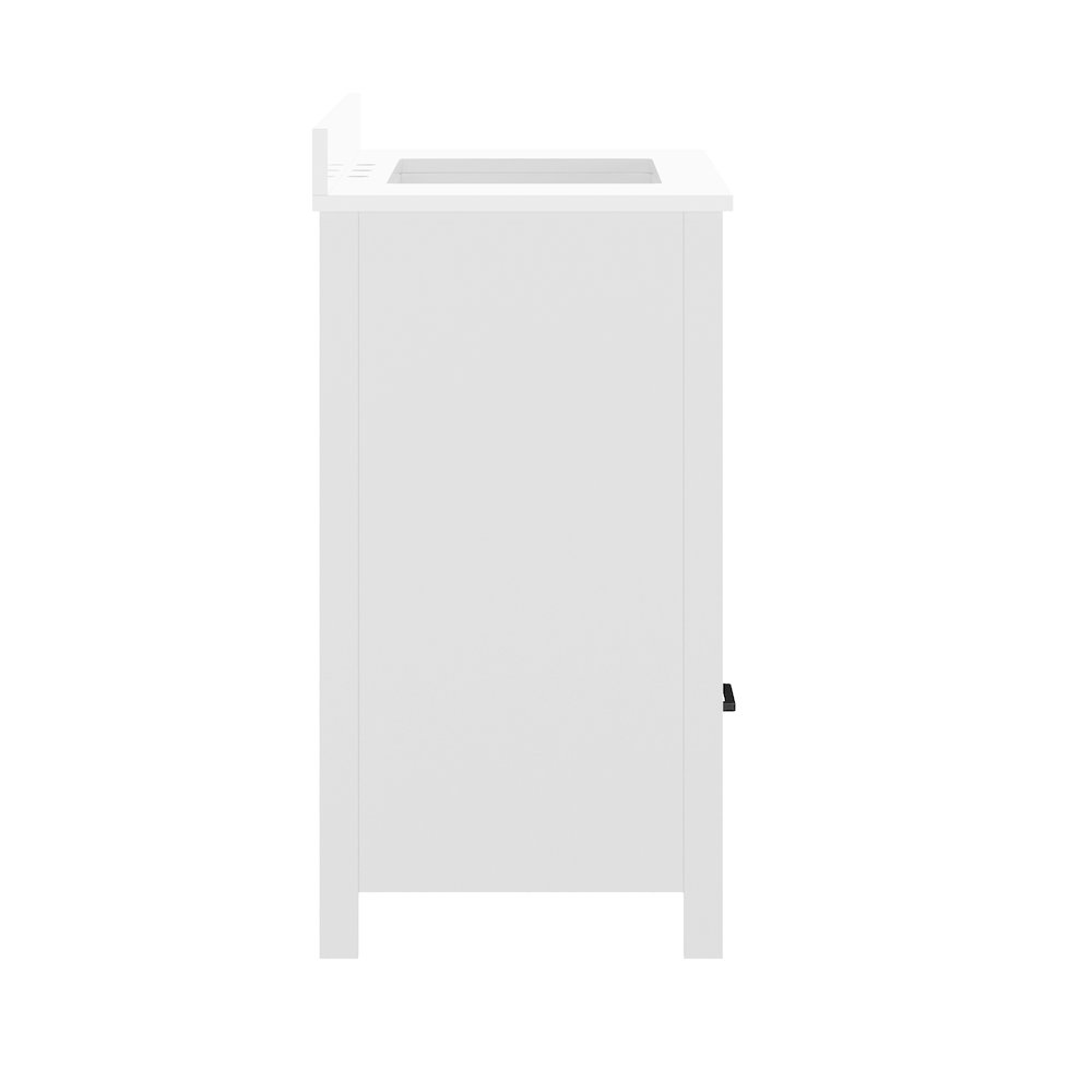 Haven 36" Bathroom Vanity with Sink, Storage Cabinet with Black Hardware, White. Picture 10