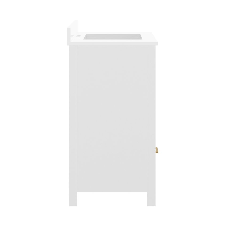 Haven 36" Bathroom Vanity with Sink, Storage Cabinet with Gold Hardware, White. Picture 10