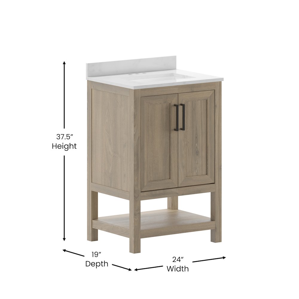 24 Inch Contemporary Bathroom Vanity with Sink Combo. Picture 5