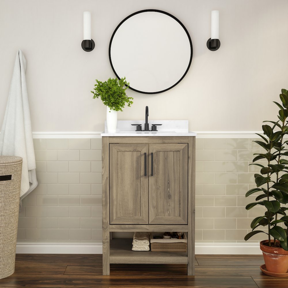 24 Inch Contemporary Bathroom Vanity with Sink Combo. Picture 2