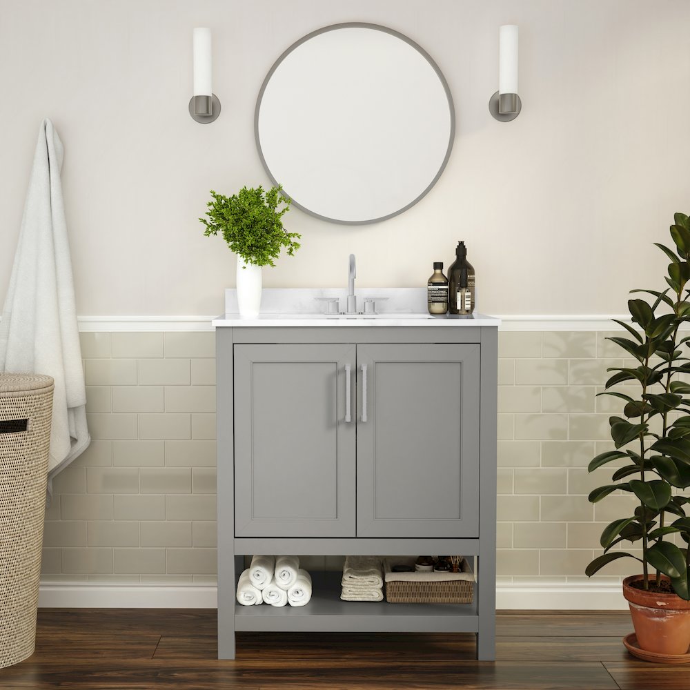 30 Inch Contemporary Bathroom Vanity with Sink Combo. Picture 2