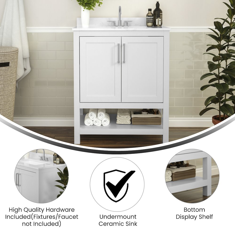 30 Inch Contemporary Bathroom Vanity with Sink Combo. Picture 4