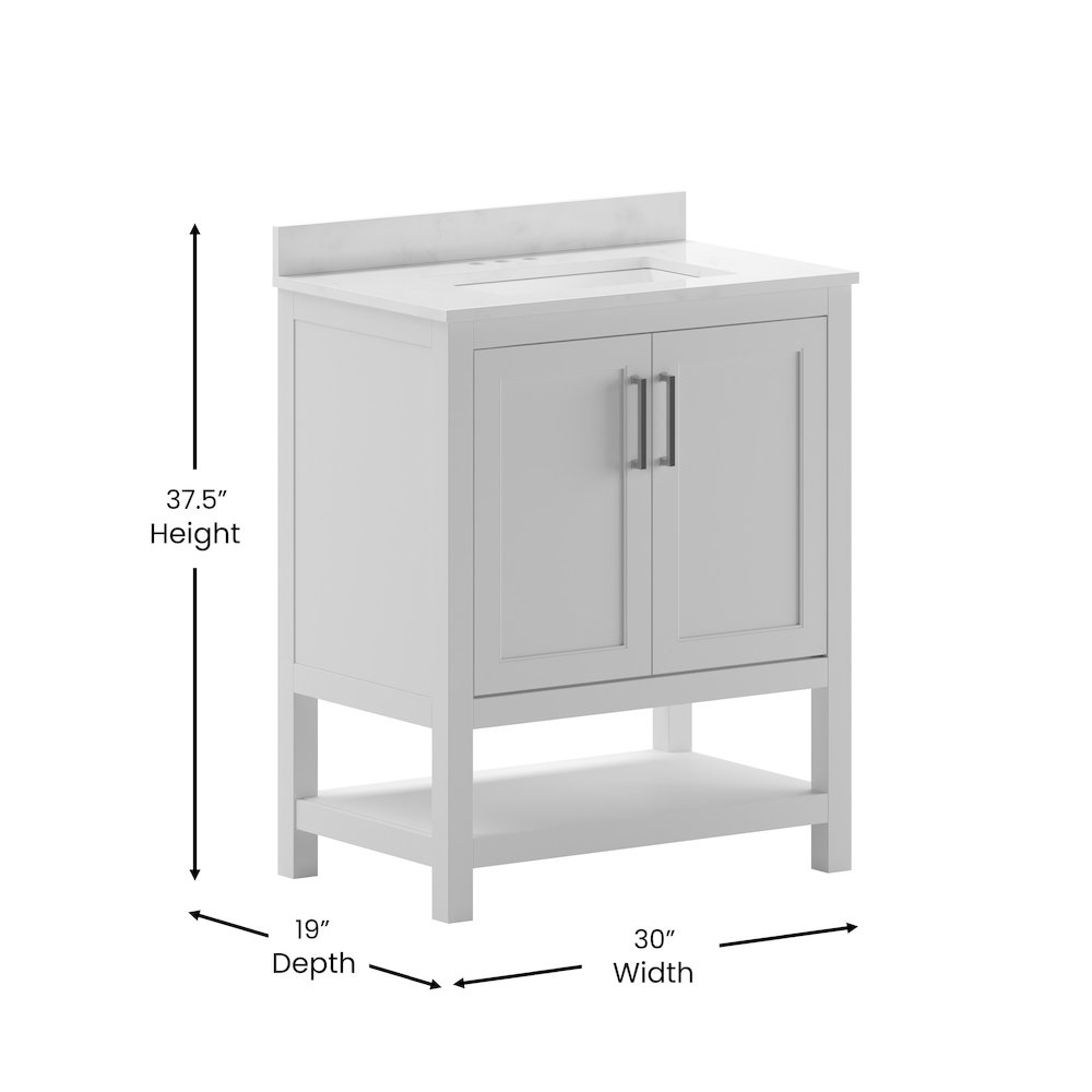 30 Inch Contemporary Bathroom Vanity with Sink Combo. Picture 5