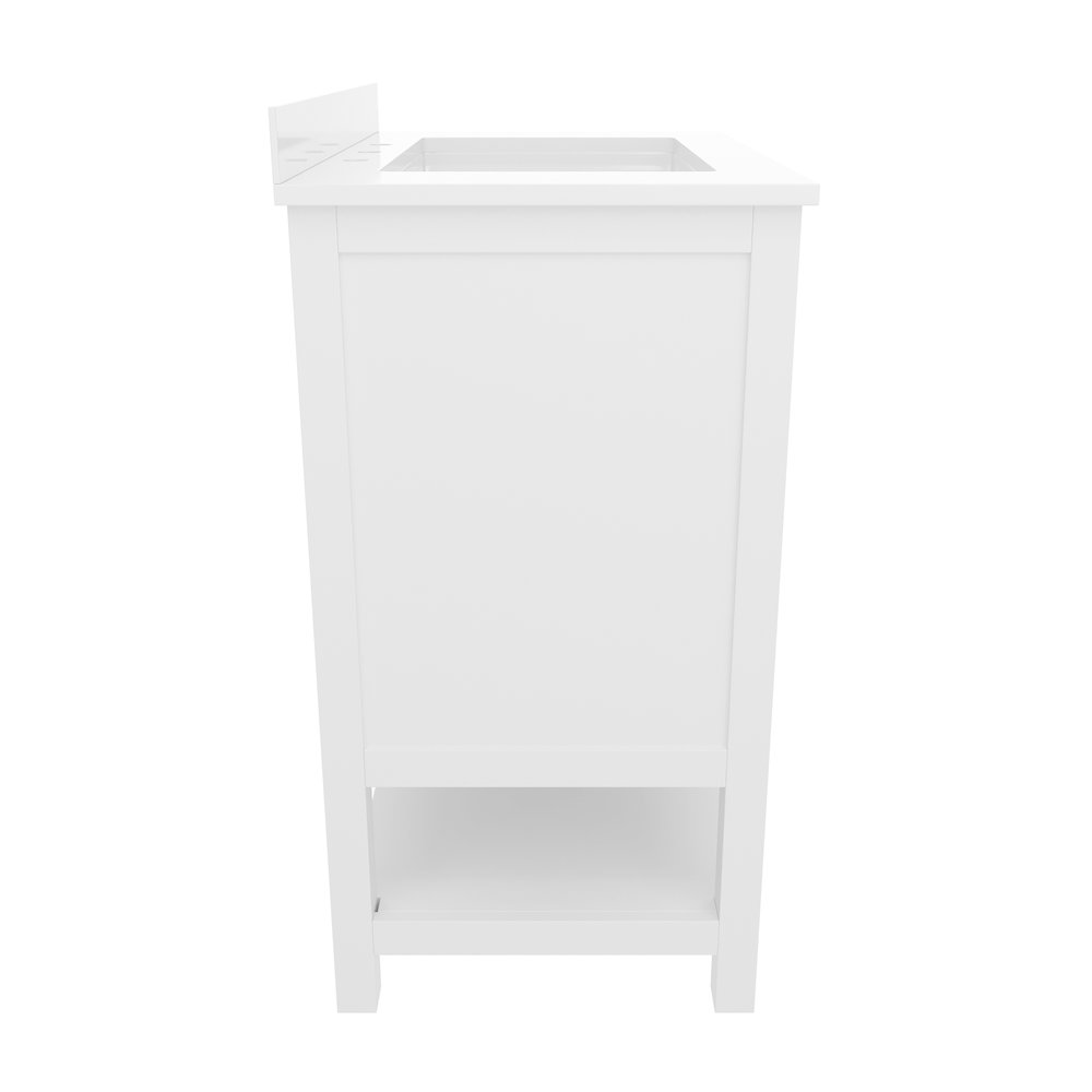 30 Inch Contemporary Bathroom Vanity with Sink Combo, White Frame/Gold Hardware. Picture 10
