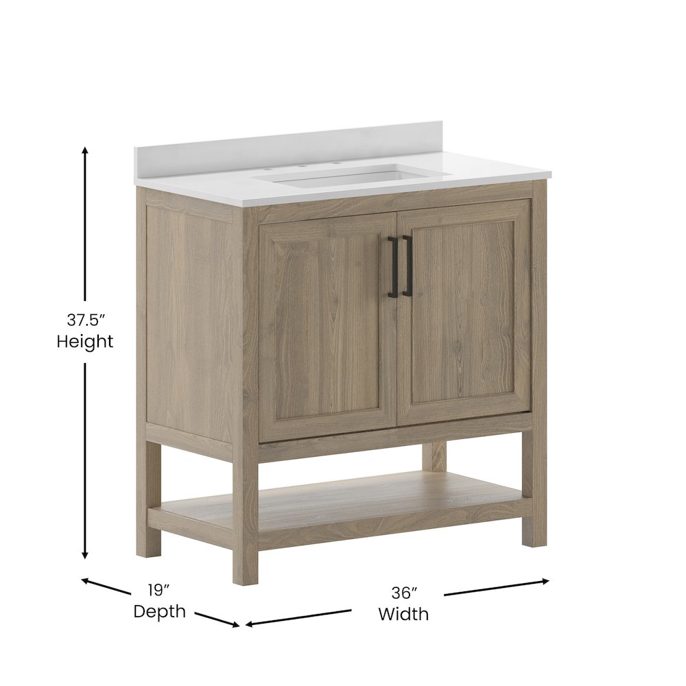 36 Inch Contemporary Bathroom Vanity with Sink Combo. Picture 5