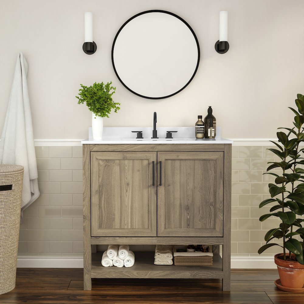 36 Inch Contemporary Bathroom Vanity with Sink Combo. Picture 2