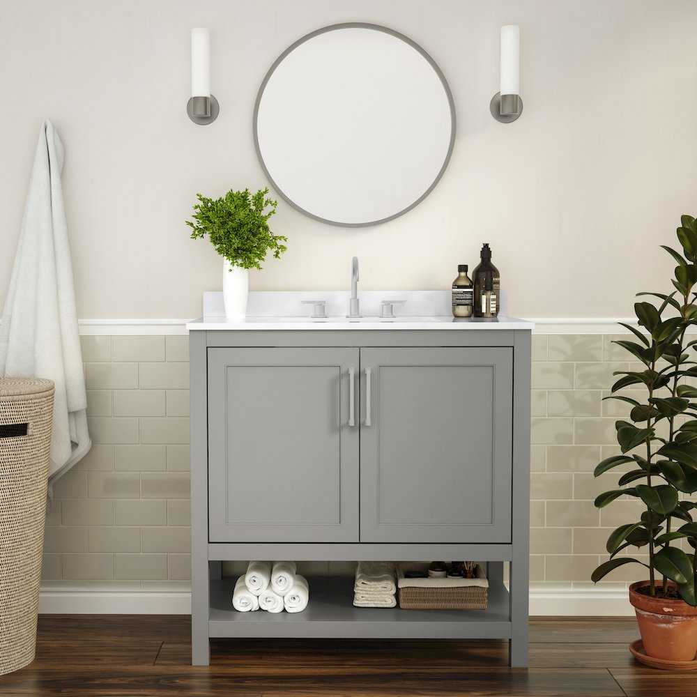 36 Inch Contemporary Bathroom Vanity with Sink Combo. Picture 2
