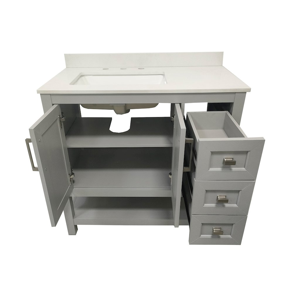 36 Inch Contemporary Bathroom Vanity with Storage Drawers and Sink Combo. Picture 9