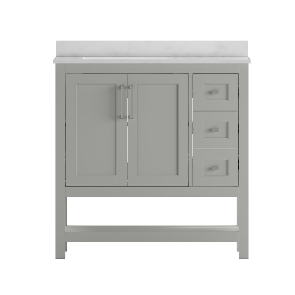 36 Inch Contemporary Bathroom Vanity with Storage Drawers and Sink Combo. Picture 11