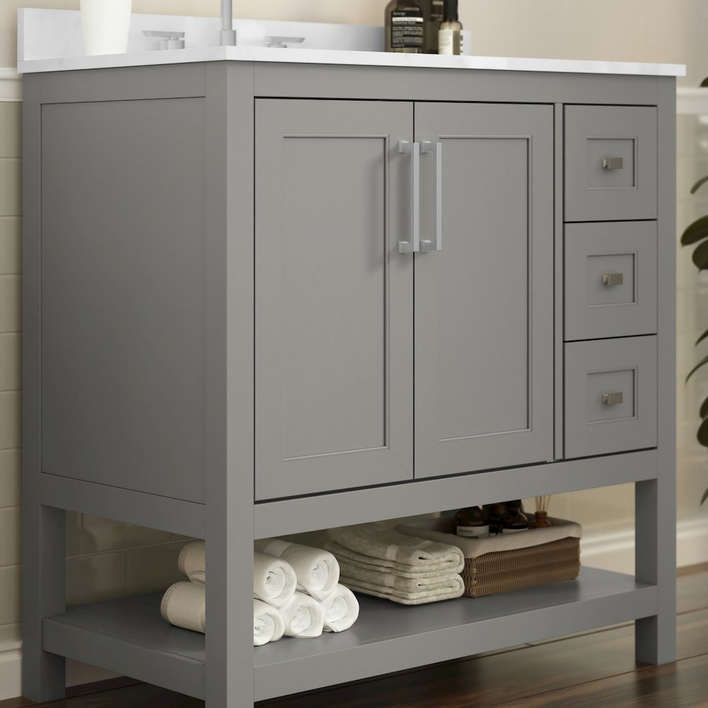 36 Inch Contemporary Bathroom Vanity with Storage Drawers and Sink Combo. Picture 6