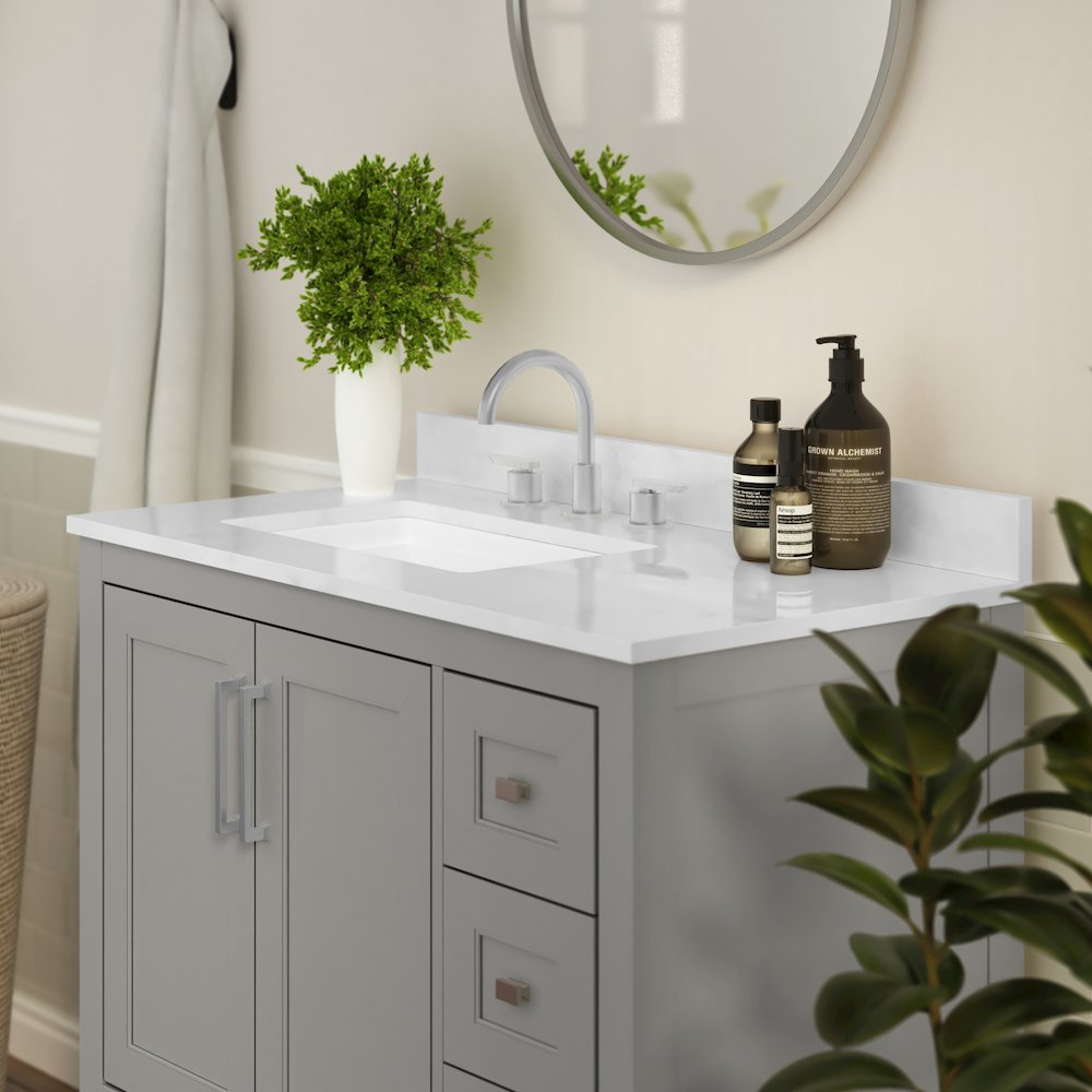 36 Inch Contemporary Bathroom Vanity with Storage Drawers and Sink Combo. Picture 7