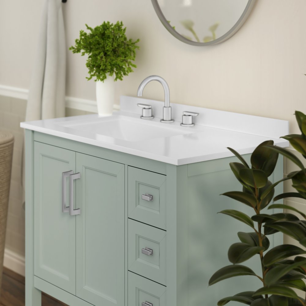 36in Bathroom Vanity with Storage Drawers and Sink Combo, Sage Frame. Picture 6