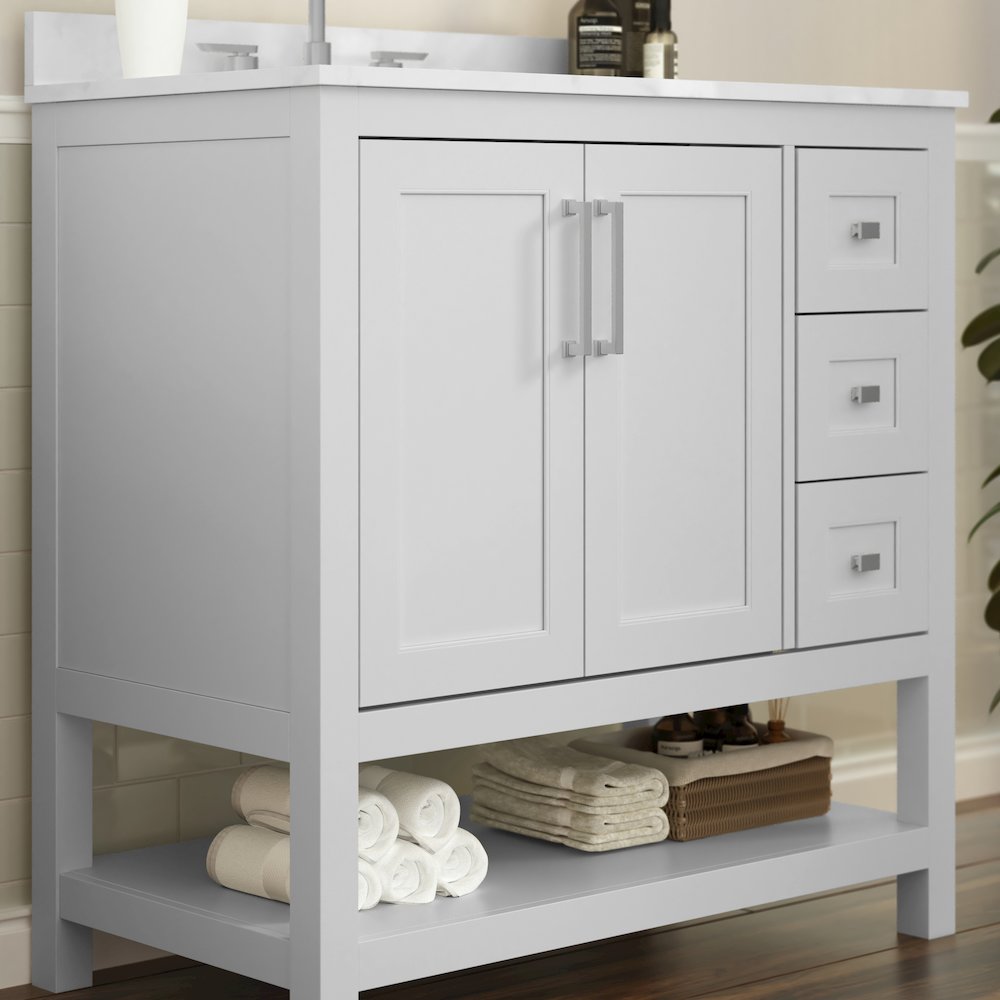 36 Inch Contemporary Bathroom Vanity with Storage Drawers and Sink Combo. Picture 6