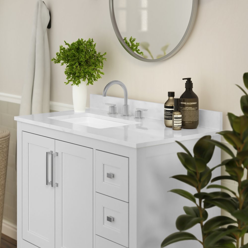 36 Inch Contemporary Bathroom Vanity with Storage Drawers and Sink Combo. Picture 7
