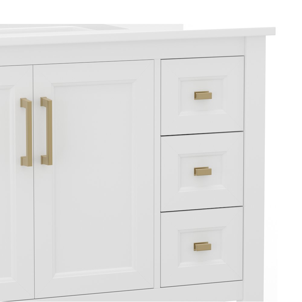 36in Bathroom Vanity with Storage Drawers and Sink Combo, White Frame. Picture 12