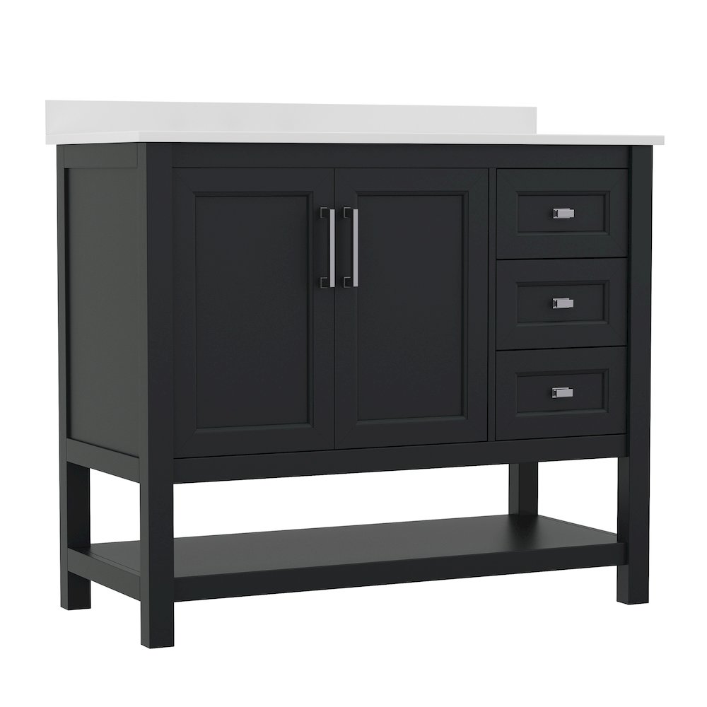 42in Bathroom Vanity with Storage Drawers and Sink Combo, Black Frame. Picture 1
