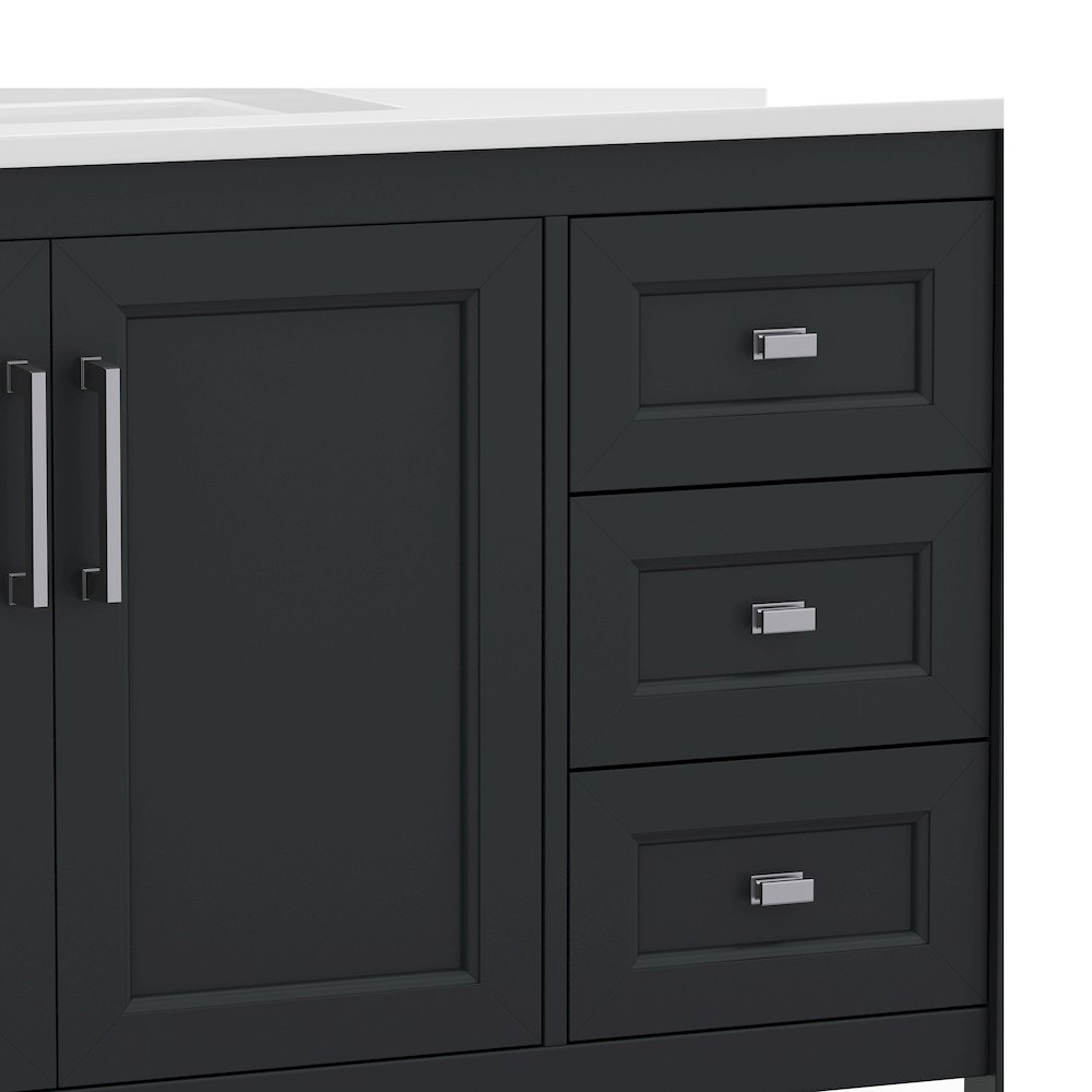 42in Bathroom Vanity with Storage Drawers and Sink Combo, Black Frame. Picture 12