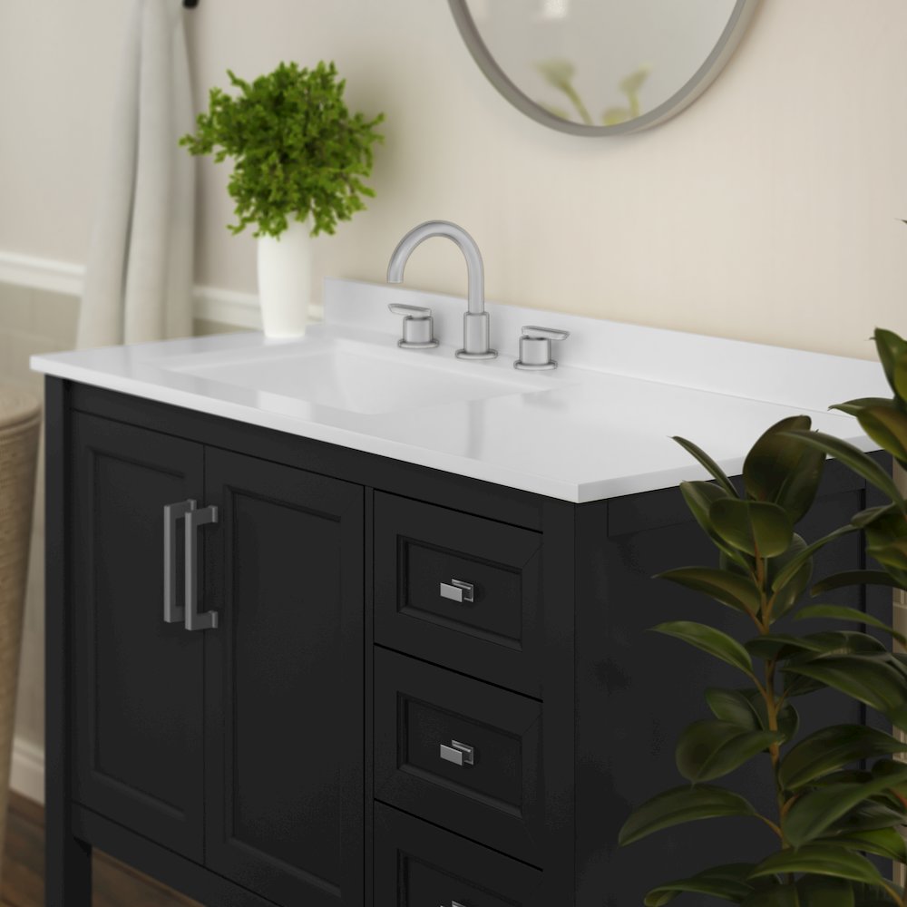 42in Bathroom Vanity with Storage Drawers and Sink Combo, Black Frame. Picture 6