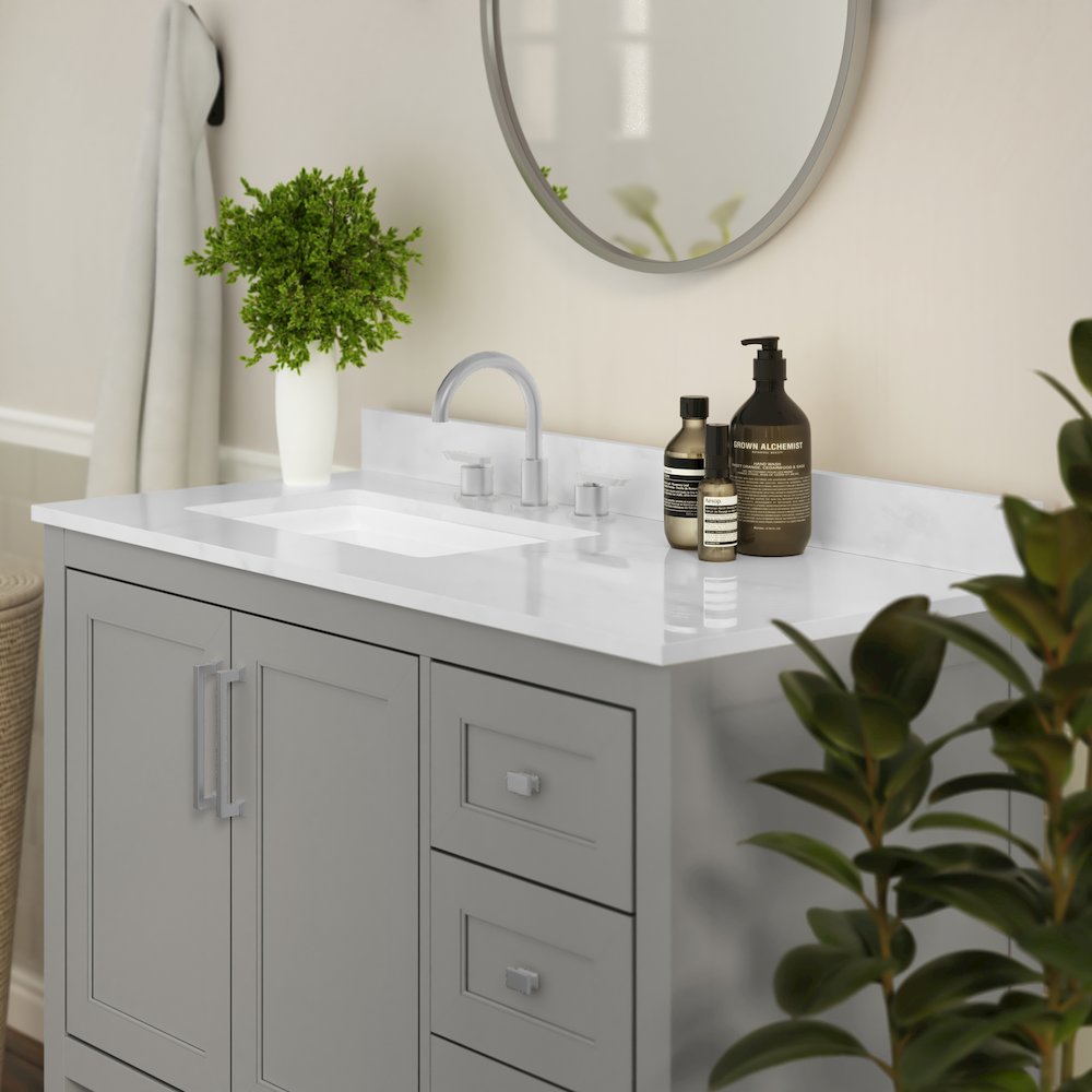 42 Inch Contemporary Bathroom Vanity with Storage Drawers and Sink Combo. Picture 7