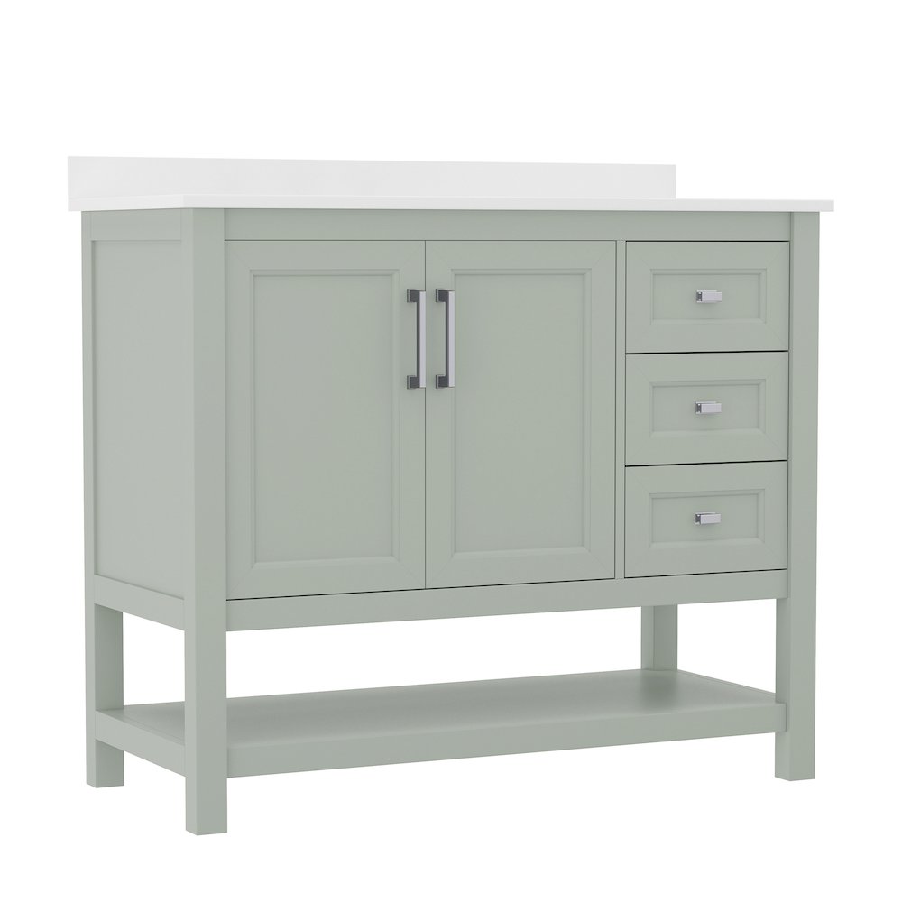 42in Bathroom Vanity with Storage Drawers and Sink Combo, Sage Frame. Picture 1