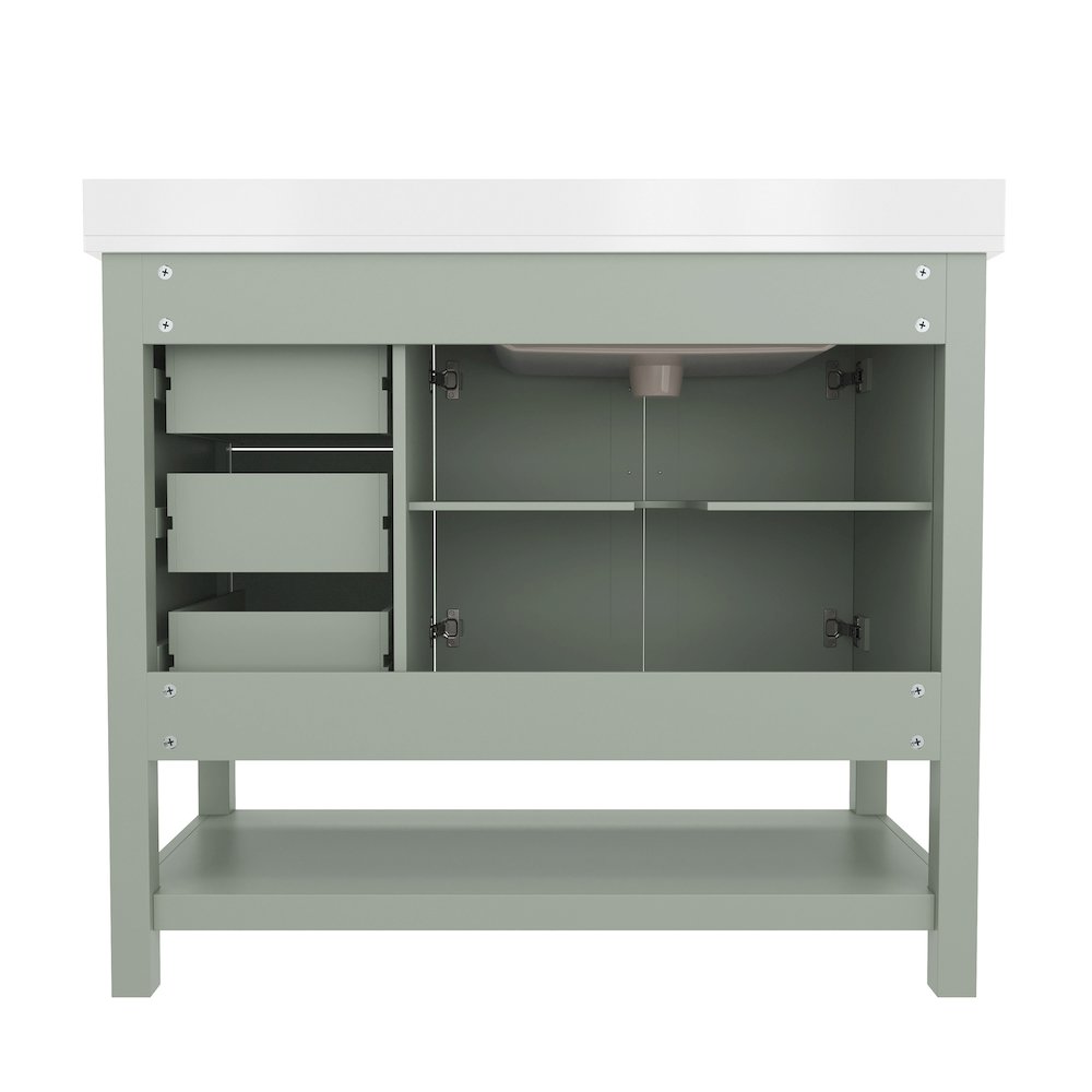 42in Bathroom Vanity with Storage Drawers and Sink Combo, Sage Frame. Picture 8